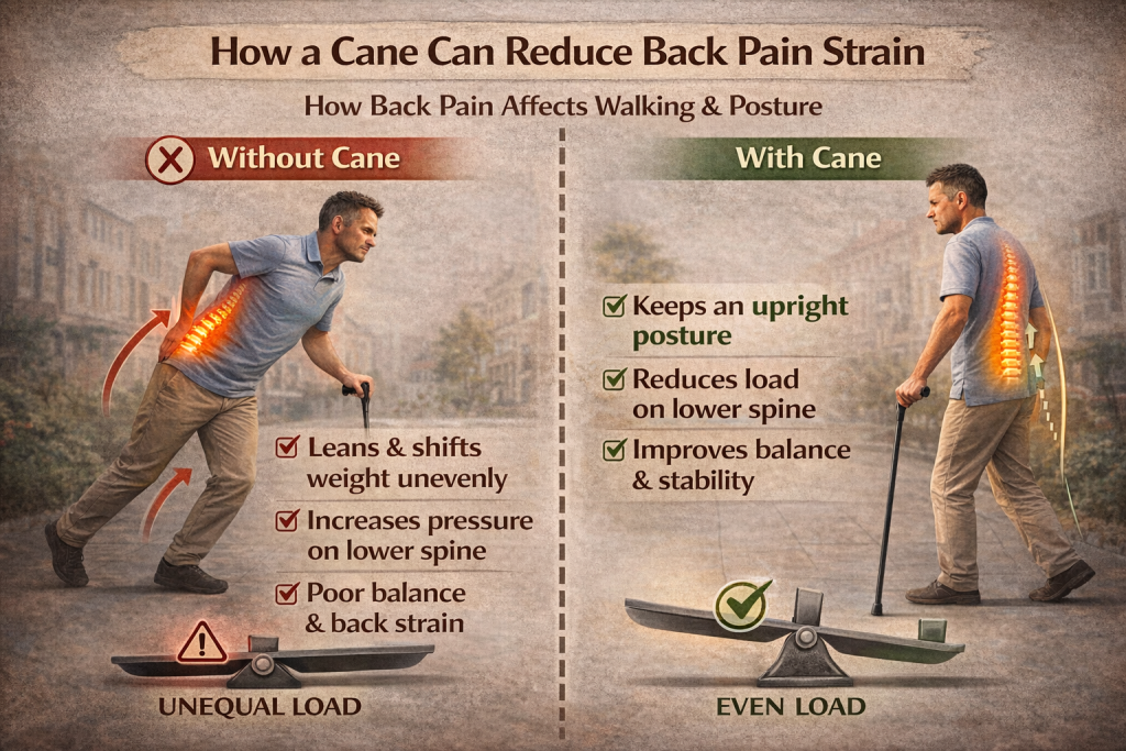How a Cane Can Reduce Back Pain Strain